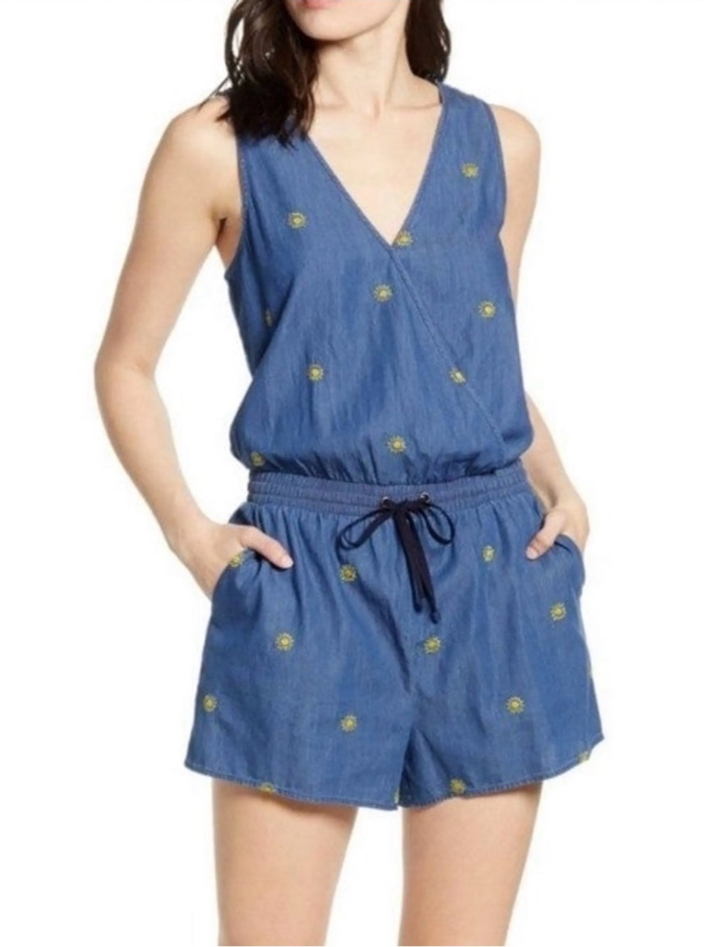 SPLENDID X GRAY MALIN || Chambray Romper. Sz. XL - Picture 2 of 15